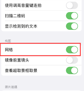 建宁苹果手机维修网点分享iPhone如何开启九宫格构图功能 